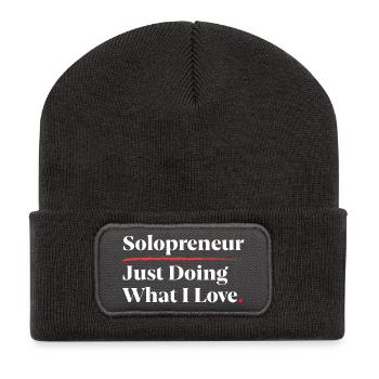 Solopreneur : Faire ce que j’aime [Blanc] - Beanie recyclé à patch - charbon - Devant