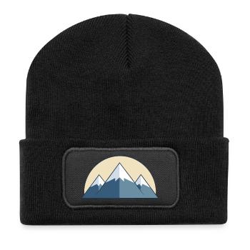 Montagnes - Beanie recyclé à patch - noir - Devant