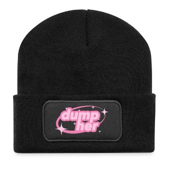 Dump Her – Y2K Statement - Recycled Patch Beanie - black - Front