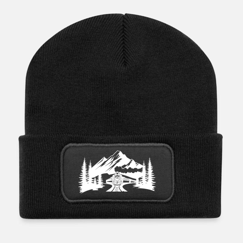 Eisenbahn - Recycelte Patch Beanie - Schwarz