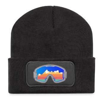 Lunettes de ski skieur Vintage Design Bright - Beanie recyclé à patch - charbon - Devant