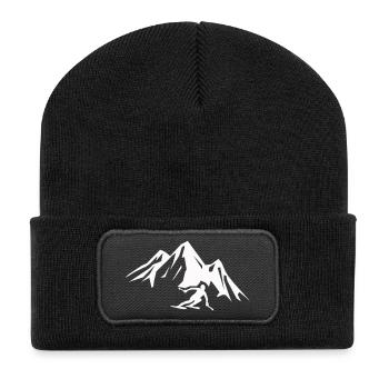 ski berge - Recycelte Patch Beanie - Schwarz - Vorne