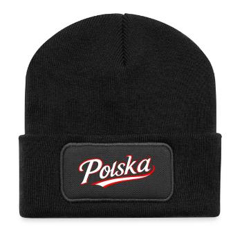 Polska Pologne Lettrage Cool Élégant Cadeau - Beanie recyclé à patch - noir - Devant