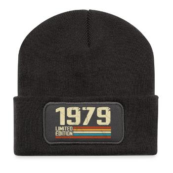 Vintage 1979 Retro Birthday - Born in 1979 - Recycled Patch Beanie - dark grey - Front