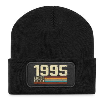 Vintage 1995 Retro Birthday - Born in 1995 - Recycled Patch Beanie - black - Front