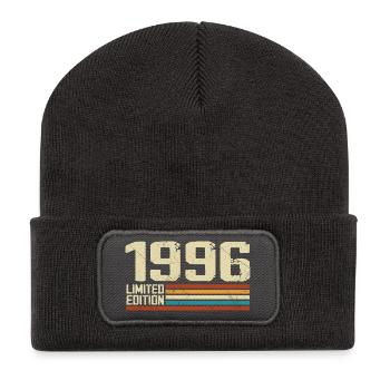 Vintage 1996 Retro Birthday - Born in 1996 - Recycled Patch Beanie - dark grey - Front