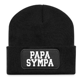Cooler Papa - Recycelte Patch Beanie - Schwarz - Vorne