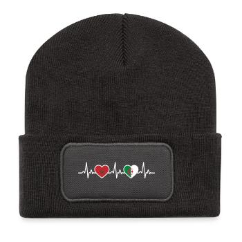Marokko Herzschlag Algerien - Recycelte Patch Beanie - Dunkelgrau - Vorne