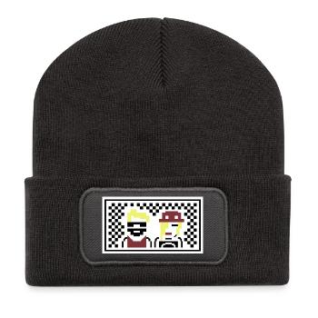 PETSCII: the band band - Recycled Patch Beanie - dark grey - Front