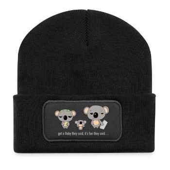 Baby They Said - Recycelte Patch Beanie - Schwarz - Vorne
