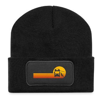 Camper Sunrise camping t-shirt camper - Recycled Patch Beanie - black - Front