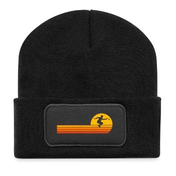 Petanque Boule Sunrise Boccia Player - Recycled Patch Beanie - black - Front