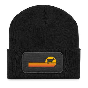 Cows Sunrise T-Shirt Funny Cow - Recycled Patch Beanie - black - Front
