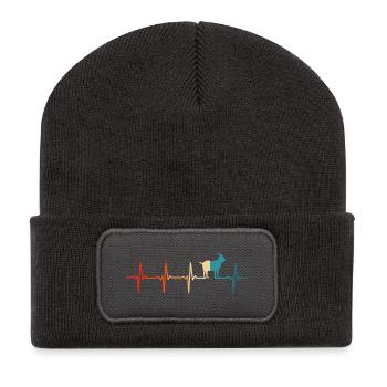 Chèvres Heartbeat T Shirt Chèvre Drôle - Beanie recyclé à patch - charbon - Devant