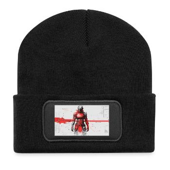 Futuristic Cyber Samurai - Recycled Patch Beanie - black - Front
