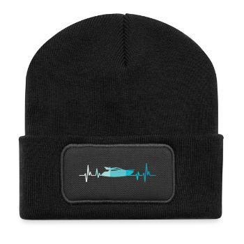 Bateau heartbeat rétro yacht capitaine - Beanie recyclé à patch - noir - Devant