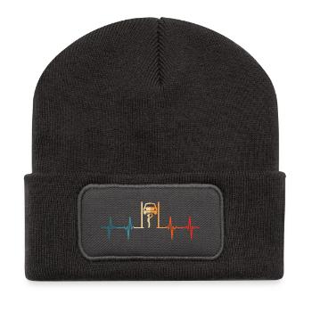 Mécanique Heartbeat Heartbeat - Beanie recyclé à patch - charbon - Devant