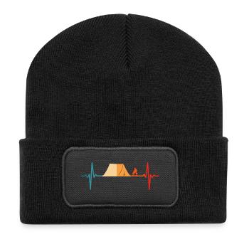 Tente de camping Heartbeat Camper - Beanie recyclé à patch - noir - Devant
