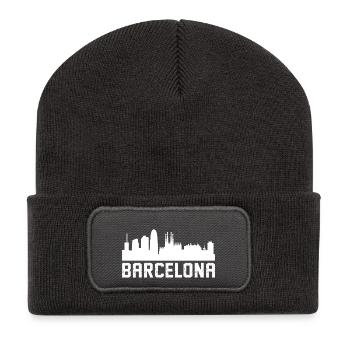 Barcelona Skyline - Recycled Patch Beanie - dark grey - Front