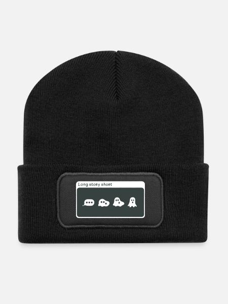 Cute Speak Bubble To Ghost Progression - Recycled Patch Beanie - black