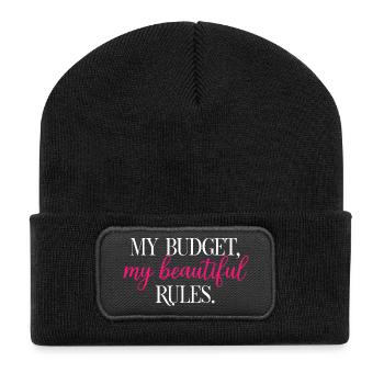 My Budget My Beautiful Rules Fun Finance	 - Recycled Patch Beanie - black - Front