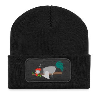 Rooster Chicken Rooster Chickens Roosters Pajamas Shirt - Recycled Patch Beanie - black - Front