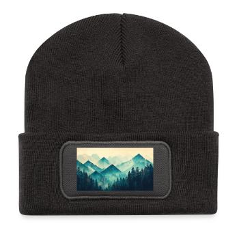 Wald Berge - Recycelte Patch Beanie - Dunkelgrau - Vorne