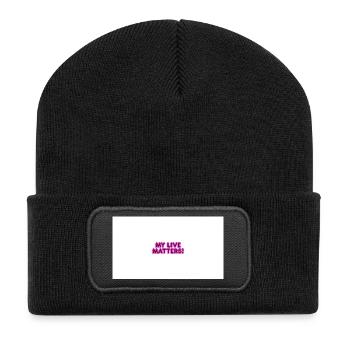 MY_LIVE_MATTERS_- - Recycelte Patch Beanie - Schwarz - Vorne