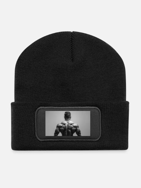 Muscle Power Black Motif - Recycled Patch Beanie - black
