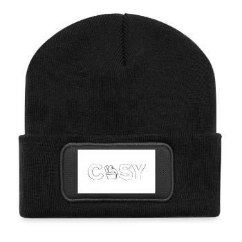 Cozy Relaxation Cats Illustration - Recycled Patch Beanie - black - Front