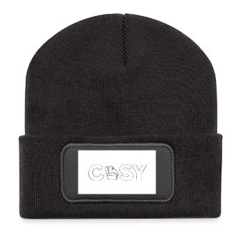 Cozy Relaxation Cats Illustration - Recycled Patch Beanie - dark grey - Front