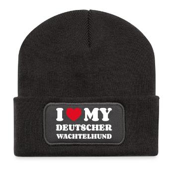 J’adore mon propriétaire de caille allemande - Beanie recyclé à patch - charbon - Devant