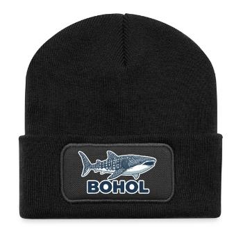 Bohol Whale Shark Motif - Recycled Patch Beanie - black - Front