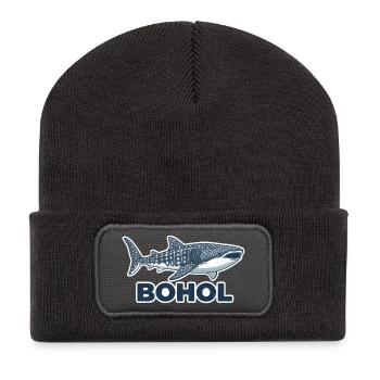 Bohol Baleine Requin Motif - Beanie recyclé à patch - charbon - Devant