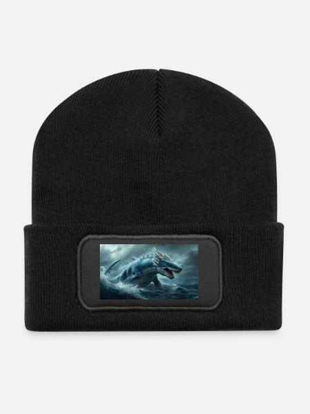 Dragon Shark2 - Recycled Patch Beanie - black