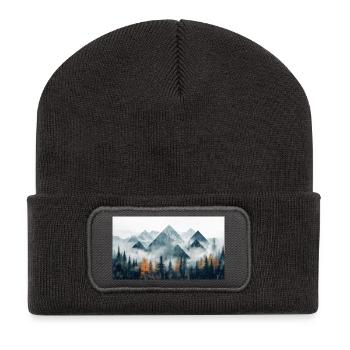 Wald Berge - Recycelte Patch Beanie - Dunkelgrau - Vorne