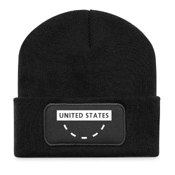 USA Circular Text Emblem - Recycled Patch Beanie - black - Front