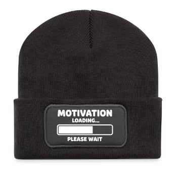 Motivation Chargement Humour Design - Beanie recyclé à patch - charbon - Devant
