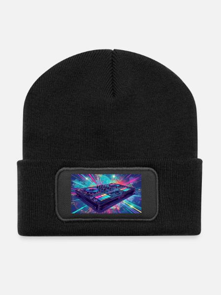 J’adore la musique - Beanie recyclé à patch - noir