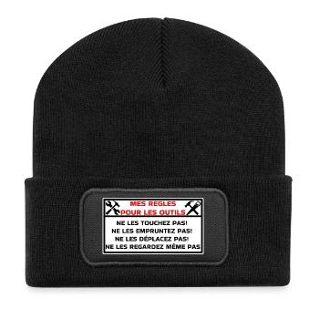 Werkzeuge - Recycelte Patch Beanie - Schwarz - Vorne