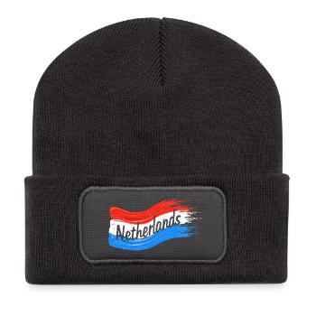 Netherlands Flag - Recycled Patch Beanie - dark grey - Front