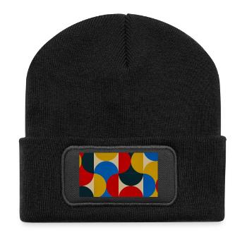 Colorful Circle Blocks - Recycled Patch Beanie - black - Front