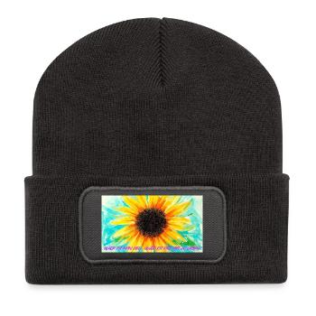 Sunflower Color Rush Art - Recycled Patch Beanie - dark grey - Front