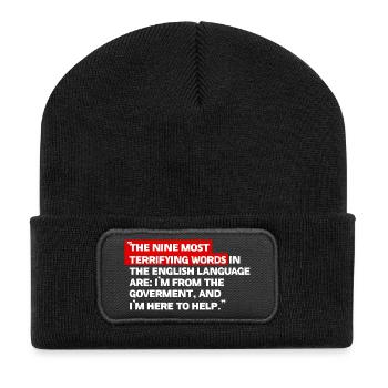 Satirical government quote - Recycled Patch Beanie - black - Front