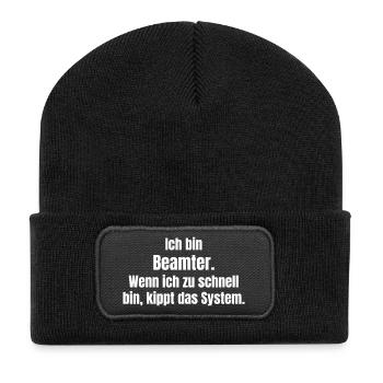 Civil servant vs system too fast - Recycled Patch Beanie - black - Front