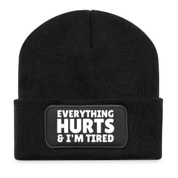 Everything Hurts And I'm Tired Gym Fitness - Recycled Patch Beanie - black - Front