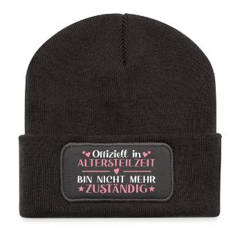 Partial retirement Woman not responsible - early retirement - Recycled Patch Beanie - dark grey - Front