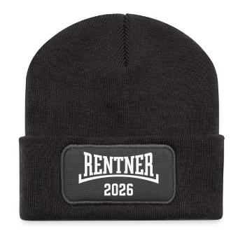 Rentner 2026 (Rente / Ruhestand / Konkav / White) - Recycelte Patch Beanie - Dunkelgrau - Vorne