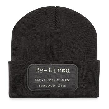 Re-fatigué – état de fatigue constante - Beanie recyclé à patch - charbon - Devant