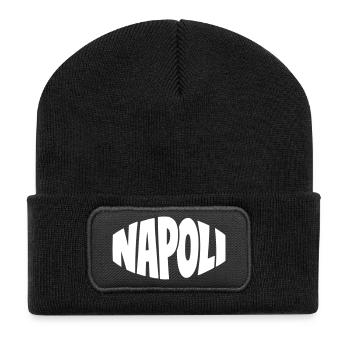 Napoli Bow Logo - Recycled Patch Beanie - black - Front